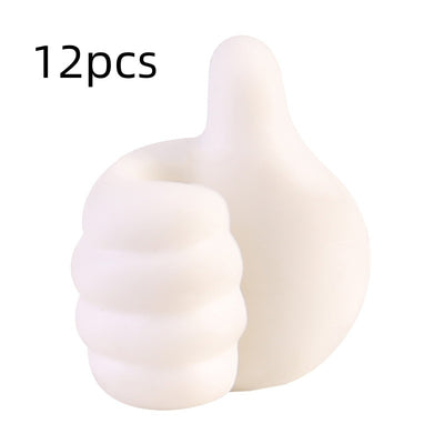 Multifunctional Clip Holder Thumb Hooks Wire Organizer Wall Hooks Hanger Strong Wall Storage Holder For Kitchen Bathroom