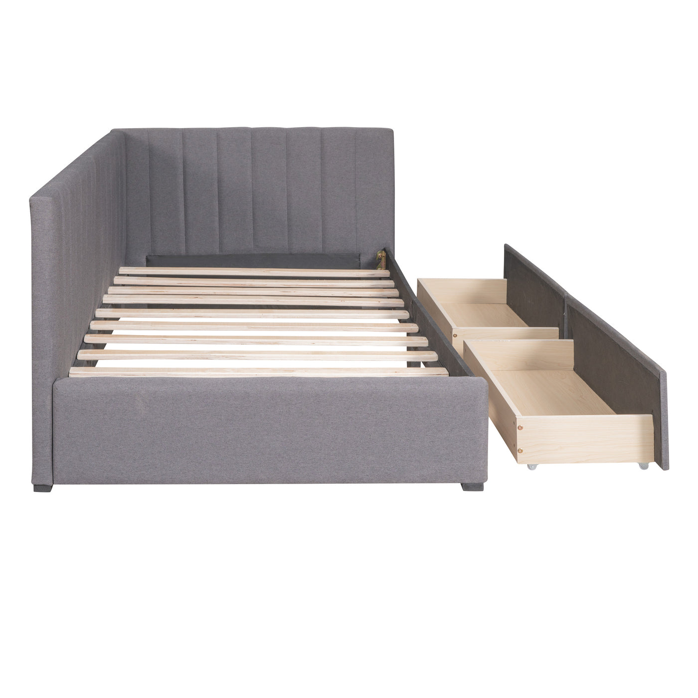 Upholstered Sofa Bed With 2 Storage Drawers