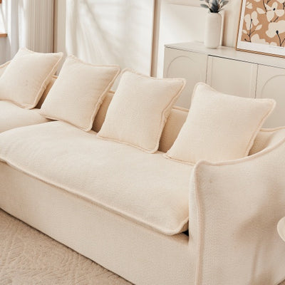 VIDEO Provided Sofa Deep Seat Sofa 3 Seater For Living Room Oversized Comfy Sofa L-Shape Sofa Couch With Chaise Home Furniture Sleeper Sectional Sofa For Apartment, Office Left Hand Facing