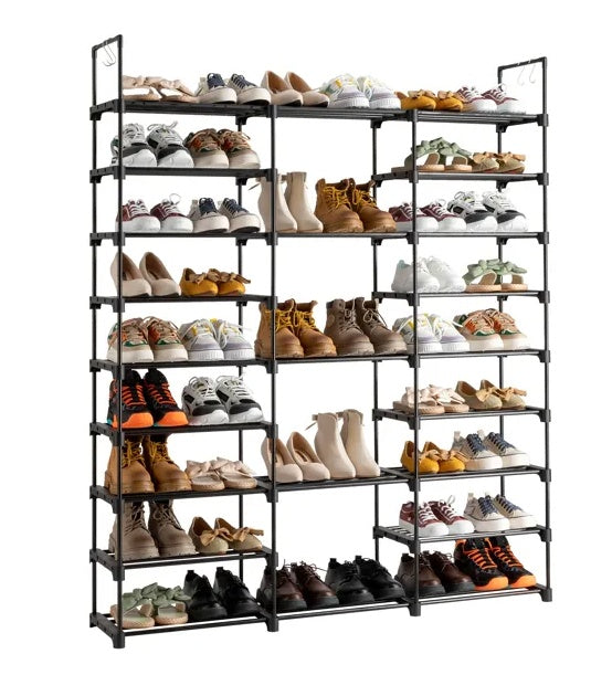 9 Tiers Shoe Rack Storage Organizer Shoe Shelf Organizer For Entryway Holds 50-55 Pairs Shoe