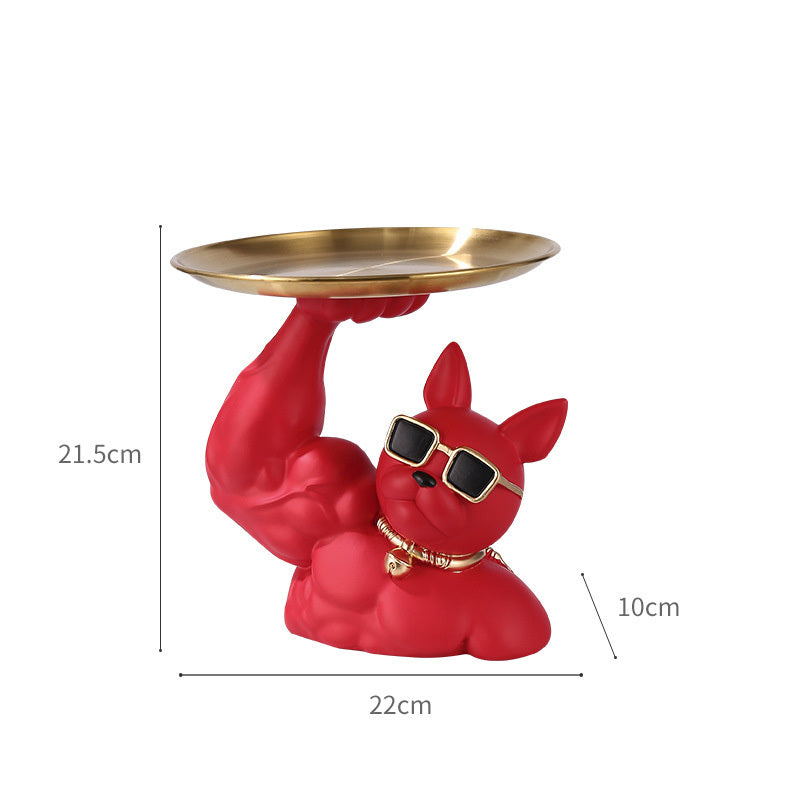 French Fighting Dog Robbing Cat Unicorn Arm Tray