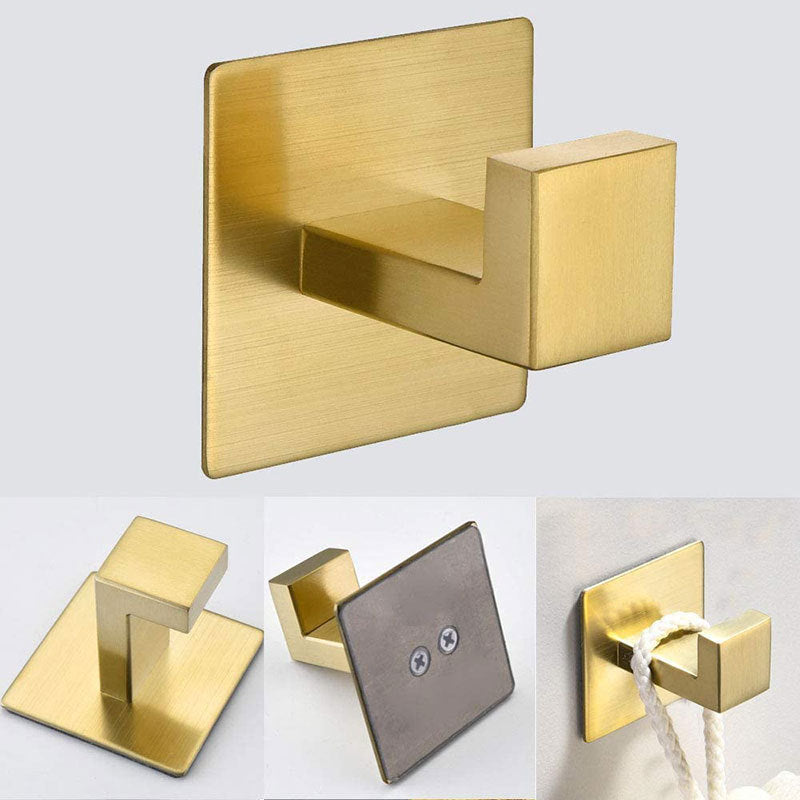 Stainless Steel Wall-Mounted Hooks, Perforated Free Coat Hooks, Golden Coats, Bathroom And Kitchen Multifunctional Hooks