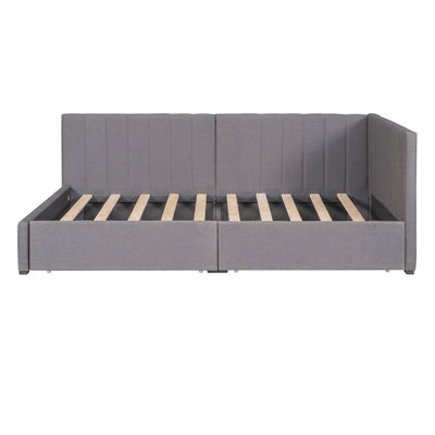 Upholstered Sofa Bed With 2 Storage Drawers