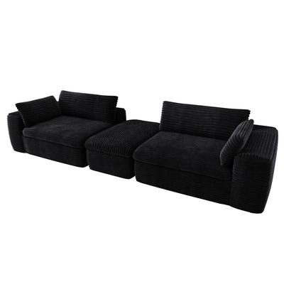 Cloud Sectional Couch With L-Shape Chaise,Modern Modular Sofa With Deep Seat, Upholstered Couches For Living Room Bedroom,No Assembly Required, Black