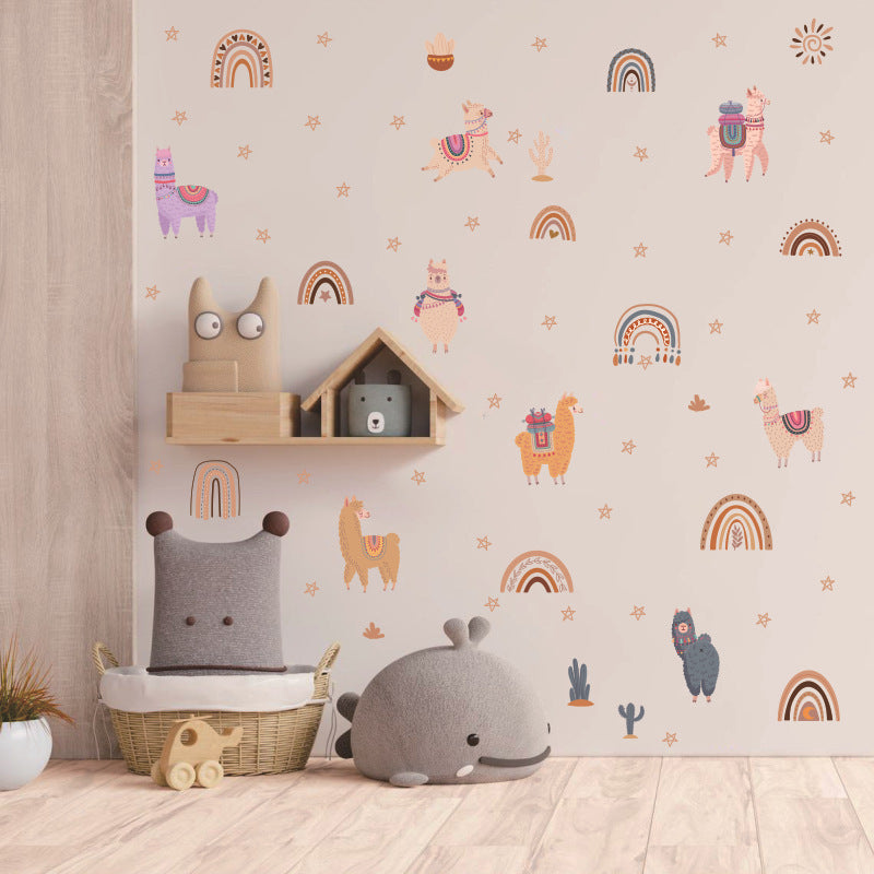 Home Fashion Boho Rainbow Alpaca Sticker