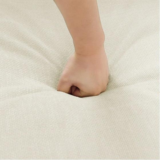 Convertible Sectional Sofa Couch With Ottoman, Cloud Couch 4 Seat L Shaped Sofa With Padded Armrests And Ottoman .Cloud Sofa For Living Room, Apartment And Office, Beige Beige White