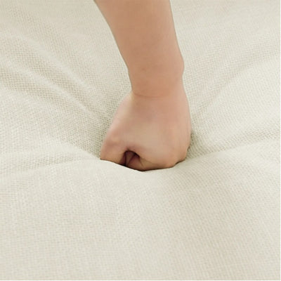 Convertible Sectional Sofa Couch With Ottoman, Cloud Couch 4 Seat L Shaped Sofa With Padded Armrests And Ottoman .Cloud Sofa For Living Room, Apartment And Office, Beige Beige White