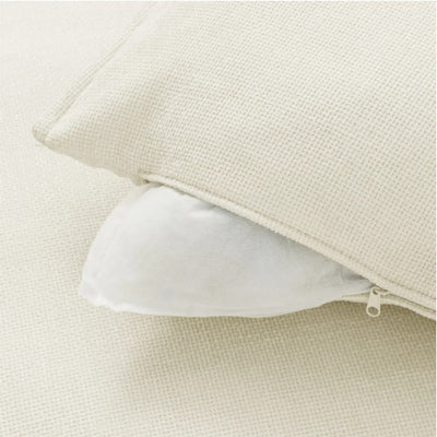 3-Piece Chenille Fabric Upholstered Living Room Furniture Set, Including 3-Seater Sofa AndV2 Loveseat Sofa With Seat And Back Cushion Beige White