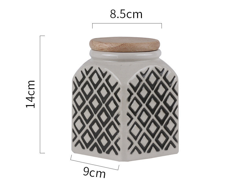 Household Moisture-proof Tea Pot With Wooden Cover