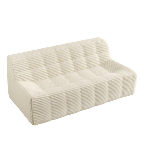 Sofa, Full Sponge Compression Corduroy 3 Seat Sofa, Modern Minimalist Style Corduroy Sofa, Comfortable Compression Sofa, Space Efficient Design   Beige