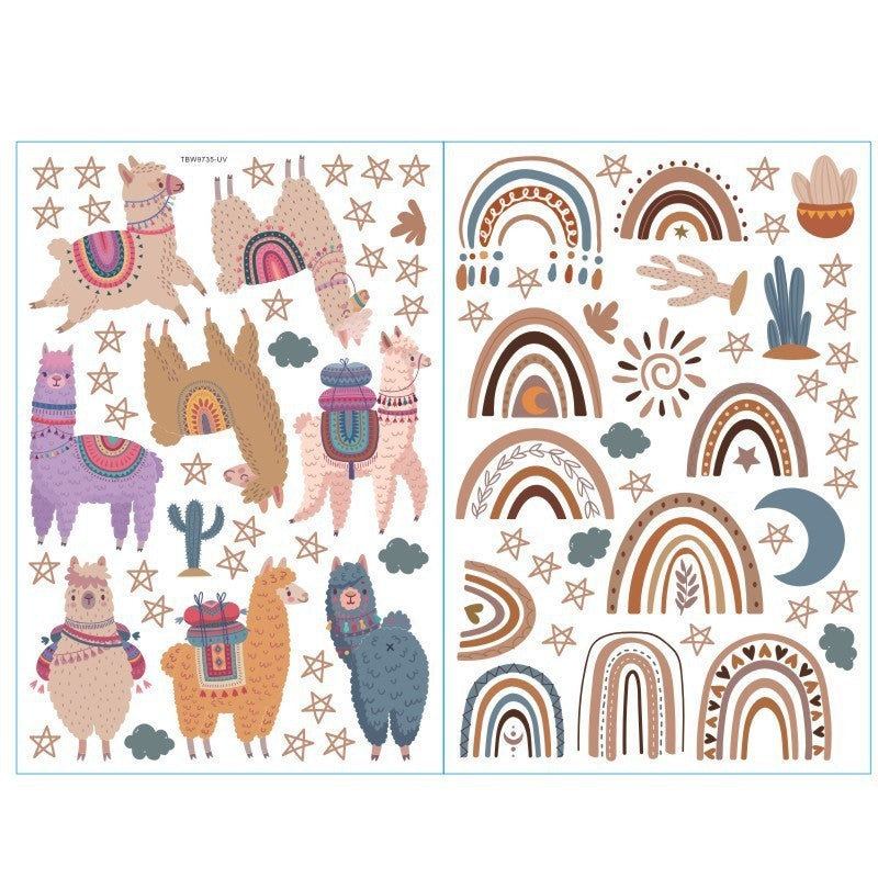Home Fashion Boho Rainbow Alpaca Sticker