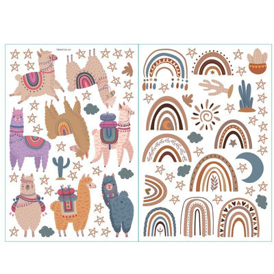 Home Fashion Boho Rainbow Alpaca Sticker