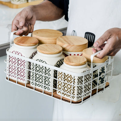 Household Moisture-proof Tea Pot With Wooden Cover