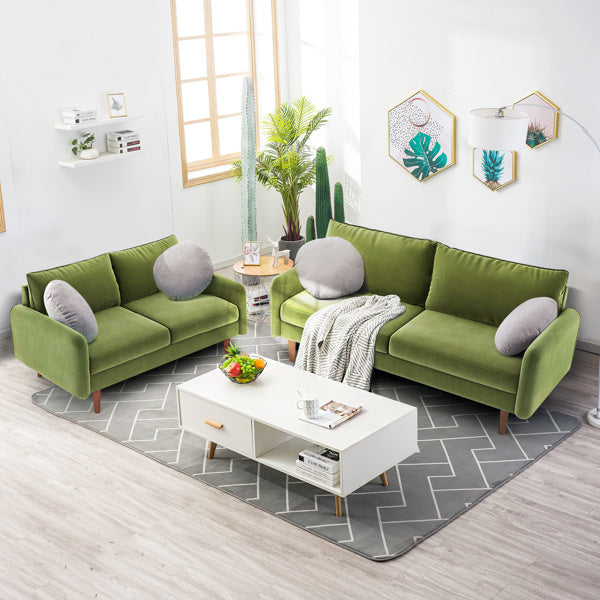 56.3-inch Velvet Round Arm Apartment Double Sofa