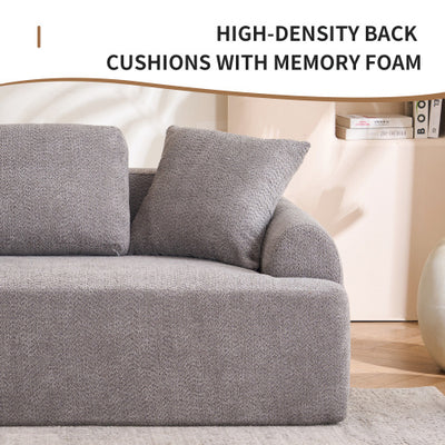 LY-024GY COMPRESSION SOFA  4-seater Combined Sofa, Crochet Yarn Fabric, Full Sponge Compression Sofa,combined Sofa With 4 Pillows For Home Living  Home Furniture  Apartment  Office  House