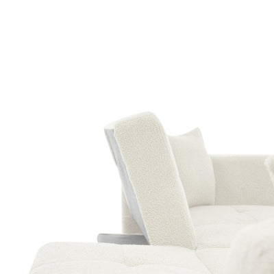 The Sofa Bed Has A Bed Function, Three Adjustable Backrest Angles, Gold Legs, Cushions And Side Storage Pockets.