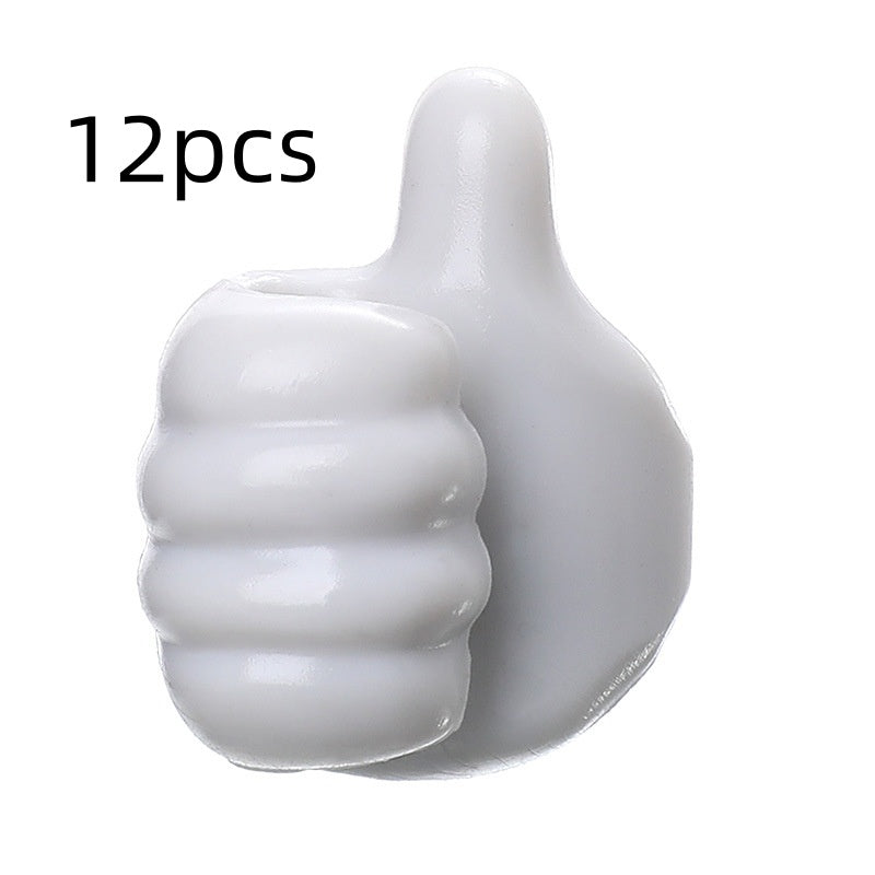 Multifunctional Clip Holder Thumb Hooks Wire Organizer Wall Hooks Hanger Strong Wall Storage Holder For Kitchen Bathroom