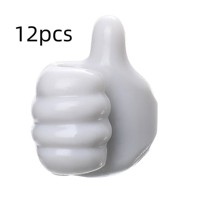 Multifunctional Clip Holder Thumb Hooks Wire Organizer Wall Hooks Hanger Strong Wall Storage Holder For Kitchen Bathroom