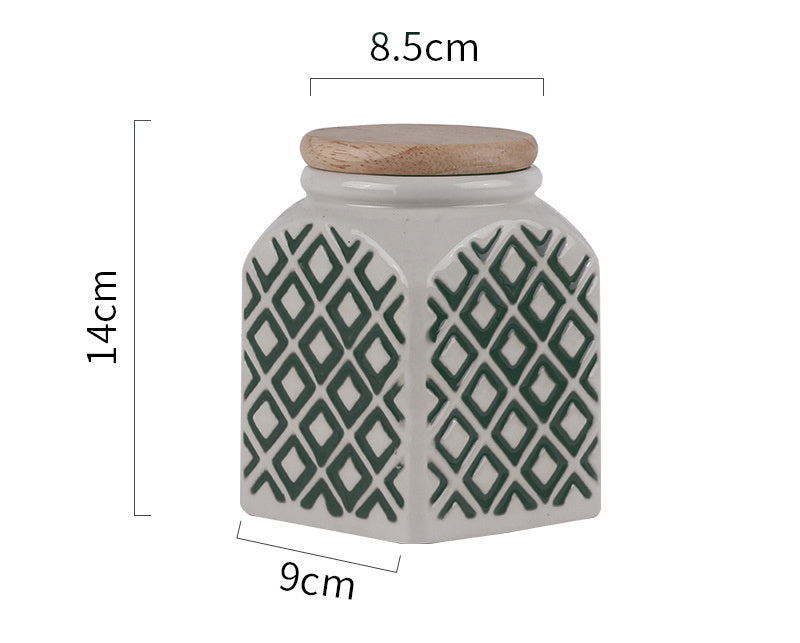 Household Moisture-proof Tea Pot With Wooden Cover