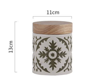 Household Moisture-proof Tea Pot With Wooden Cover