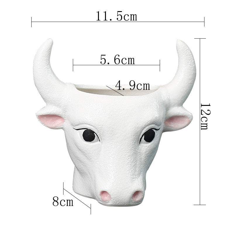 Simple Cartoon Succulent Flower Pot White Ceramic Pot