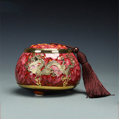 Golden Inlaid Jade Tea Pot Kung Fu Tea Set Large Sealed Tea Pot