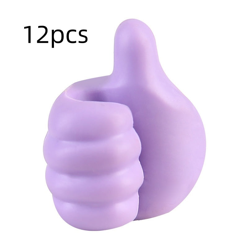 Multifunctional Clip Holder Thumb Hooks Wire Organizer Wall Hooks Hanger Strong Wall Storage Holder For Kitchen Bathroom