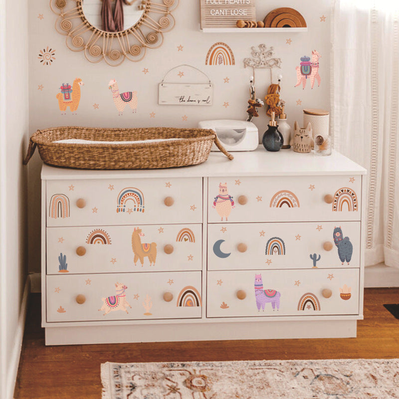 Home Fashion Boho Rainbow Alpaca Sticker