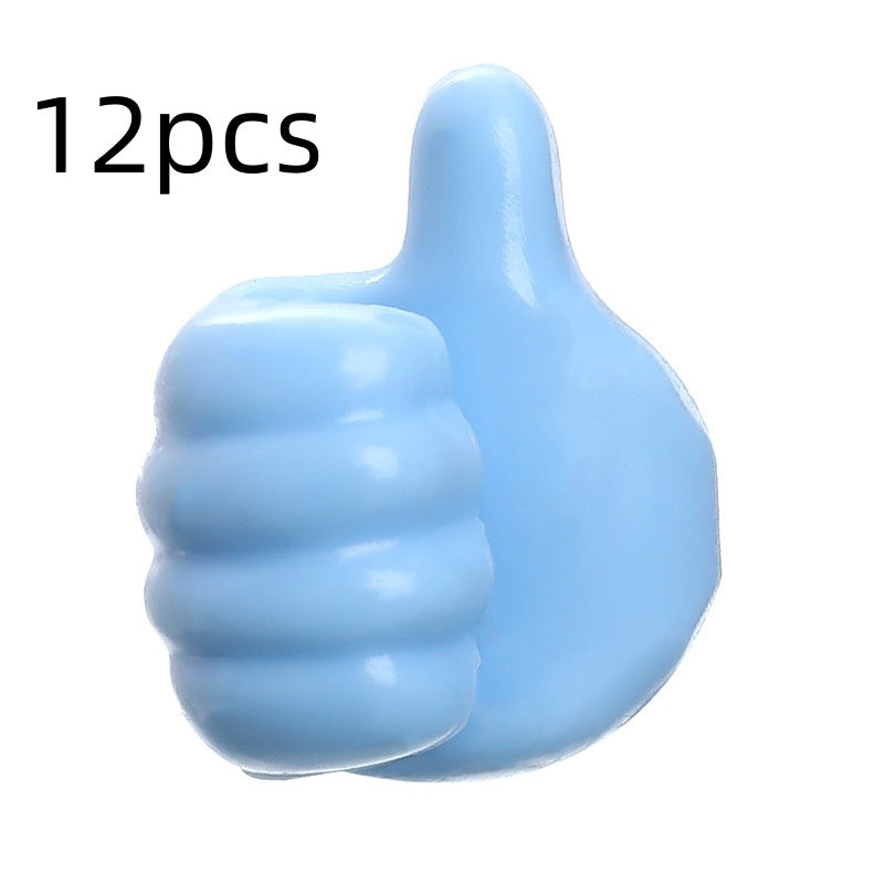 Multifunctional Clip Holder Thumb Hooks Wire Organizer Wall Hooks Hanger Strong Wall Storage Holder For Kitchen Bathroom