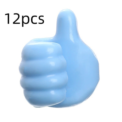 Multifunctional Clip Holder Thumb Hooks Wire Organizer Wall Hooks Hanger Strong Wall Storage Holder For Kitchen Bathroom