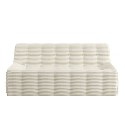 Sofa, Full Sponge Compression Corduroy 3 Seat Sofa, Modern Minimalist Style Corduroy Sofa, Comfortable Compression Sofa, Space Efficient Design   Beige