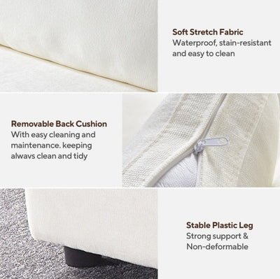 Modular Sofa Whiten Chenille Fabric, Simple And Grand, The Seat And Back Is Very Soft. This Is Also A KNOCK DOWN Sofa