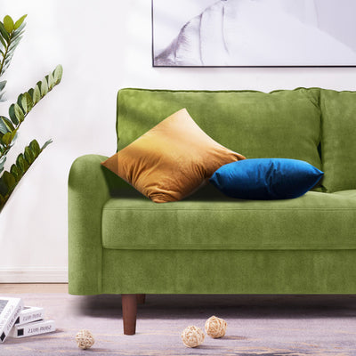 56.3-inch Velvet Round Arm Apartment Double Sofa