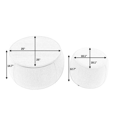 Circular Storage Footstool 2-in-1 Function