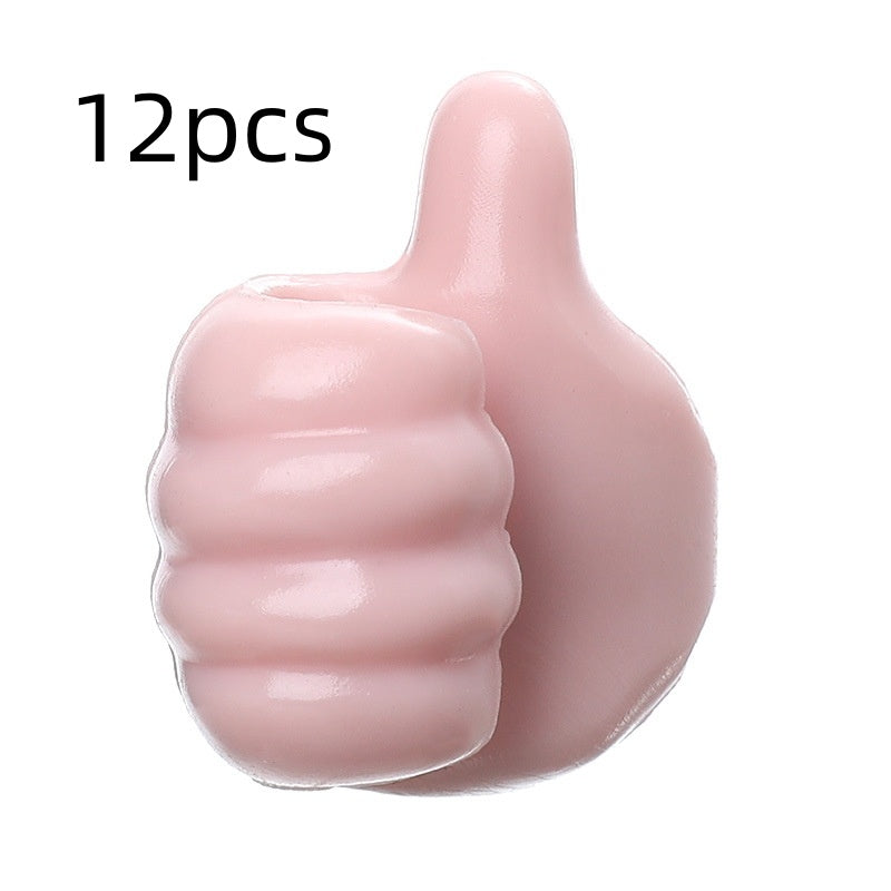 Multifunctional Clip Holder Thumb Hooks Wire Organizer Wall Hooks Hanger Strong Wall Storage Holder For Kitchen Bathroom