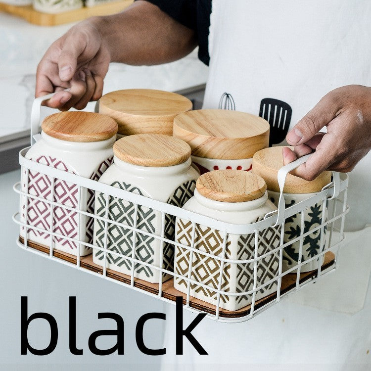 Household Moisture-proof Tea Pot With Wooden Cover