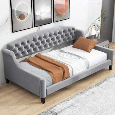 Modern Luxury Tufted Button Daybed,Twin,Gray Expected Arrival Time 12.28