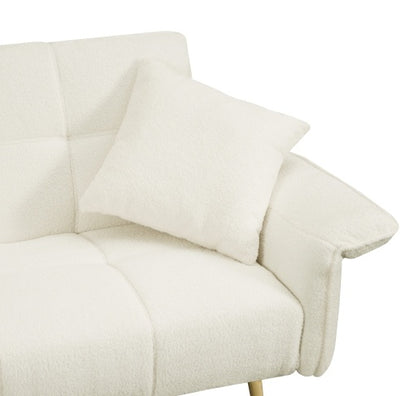 70.1 Futon Sofa Bed, Convertible Double Sofa Bed With Folding Armrests For Living Rooms And Small Spaces