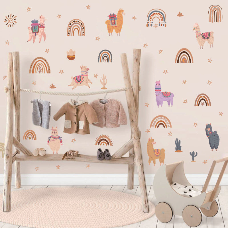 Home Fashion Boho Rainbow Alpaca Sticker