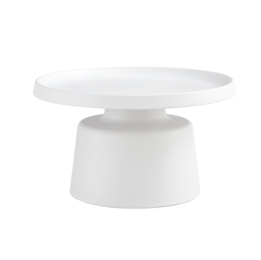 Set Of 2 Round Metal Side Coffee Table Black And White 70cm And Balck 50 Cm