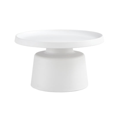 Set Of 2 Round Metal Side Coffee Table Black And White 70cm And Balck 50 Cm