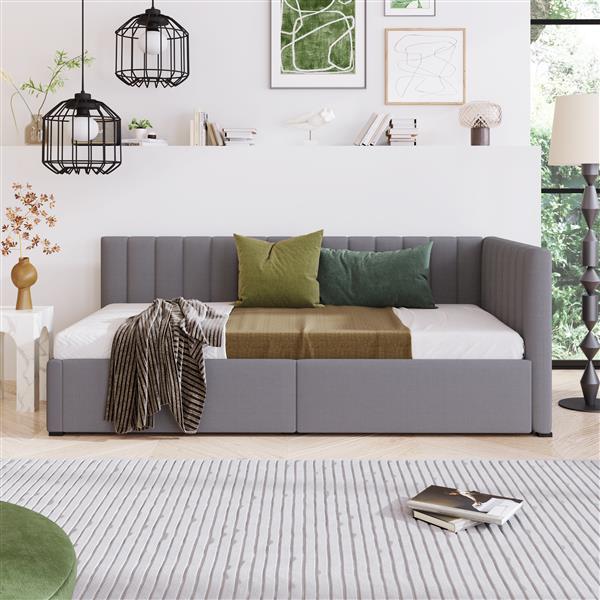 Upholstered Sofa Bed With 2 Storage Drawers