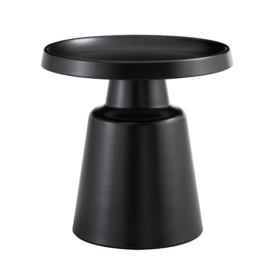 Set Of 2 Round Metal Side Coffee Table Black And White 70cm And Balck 50 Cm